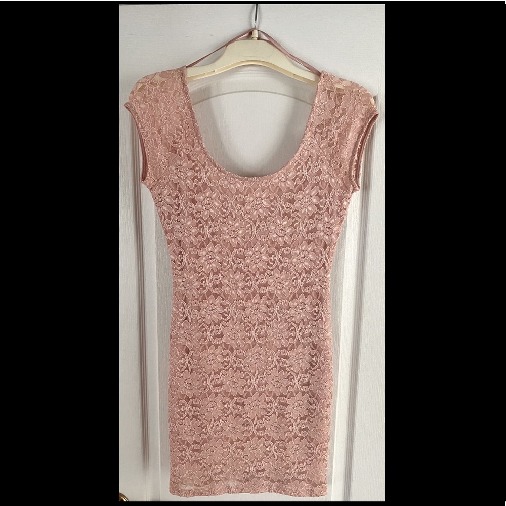 Blush/Dusty Pink Arden B Lace Mini Dress Size L